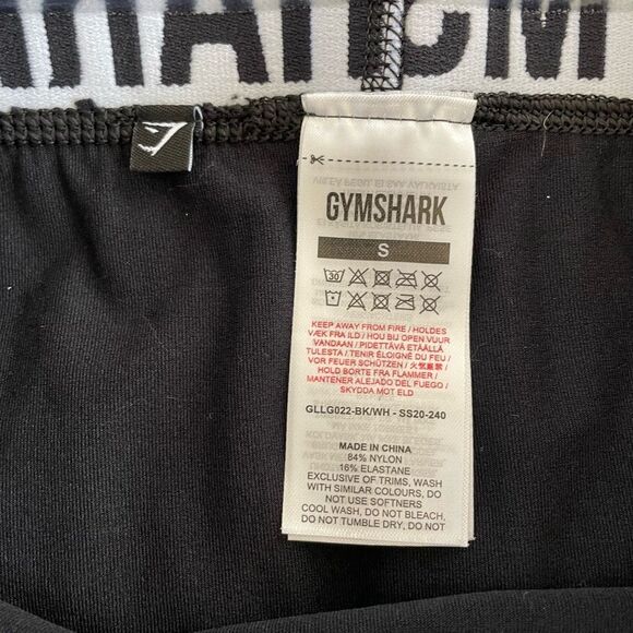 Gymshark Crop Black Logo Waistband Leggings S - Picture 4 of 4